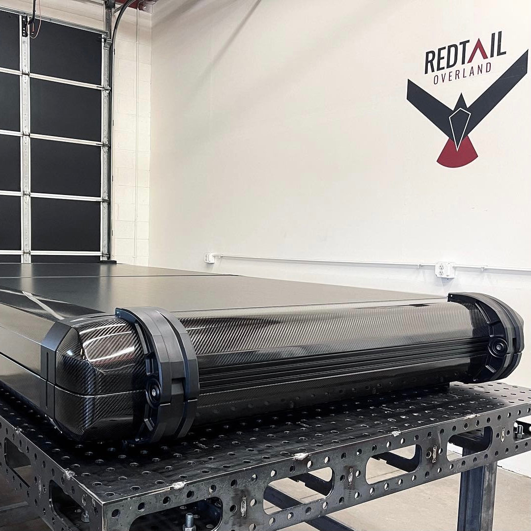 Redtail Overland Hard Sided Roof Top Tent carbon fiber shell